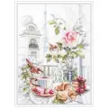 328-558 Парижское утро. Набор для вышивания крестом Чудесная игла PREMIUM 30 х 40 см.