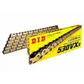 Цепь DID 530 VX3 Gold-Black X-Ring золотая 114 (замок-заклепка)