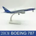 Модель самолета металлическая 20 см. Boeing 787, с шасси, на подставке