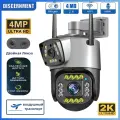 4MP 2K PTZ IP-камера с двумя объективами и несколькими видами Smart Human Detect cam Night Vision Outdoor Wifi Surveillance Camera ICsee
