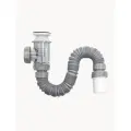 Сифон для раковины с донным клапаном клик-клак (нажимной) без перелива / обратный клапан (сухой затвор) универсальный выход в пол или стену