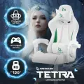 Игровое кресло компьютерное GAMELAB TETRA, белый/зеленый, искусственная кожа