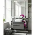 Мебель для ванной Вудлайн 65, темно-серый/серый, раковина Нова, зеркало Руан 60х80