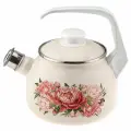 Чайник 2,5 л эмаль Букет пионов С-2711АП/4ЖмРч со свистком