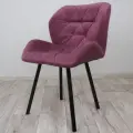 Мягкий стул для мастера со спинкой, большой, Ракушка, велюр, на ножках, лиловый