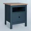 Тумба прикроватная сага с 1 ящиком, размер 51х62х41см, цвет Бирюзовый/Ясень