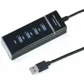 USB-концентратор, разветвитель USB2.0 KS-is KS-727 хаб - концентратор 4 порта USB2.0 кабель 1.2 метра - чёрный