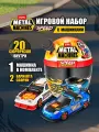 Игровой набор детский с гоночной Машинкой, Сборная модель автомобиля +25 и более сюрпризов с наклейками, игрушки для мальчиков, ZURU Metal Machines Speed Heroes, 67125