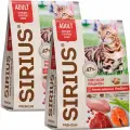 Корм сухой Sirius для взрослых кошек мясной рацион, 0,4 кг х 2 шт