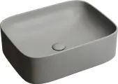 Накладная раковина Ceramicanova Element CN6052MH 51 фарфоровая, без отверстия под смеситель, раковина для ванной, 50, 5 см, прямоугольная, серая