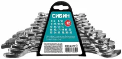 Набор рожковых гаечных ключей СИБИН 12 шт 6-32 мм (27014-H12)