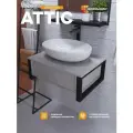 Подвесная тумба под раковину в ванную 60х48 см ATTIC, цвет Бетон светлый, MODULEASY Ц0000037795