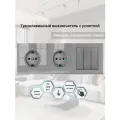 Трехклавишный выключатель с двумя розетками, 3 поста, 3 клавиша 2 розетки, рамка стекло 224*82*35mm. Серый. F8