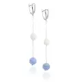 Серьги с подвесками L'attrice, агат, серебристый/голубой