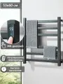 Полотенцесушитель квадратный электрический с таймером, черный, 53x60 см