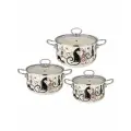 Набор кастрюль Agness парижские коты, 6пр. 2,0/2,8/3,6л,18х11/20х12/22х13см
