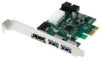 Карта/плата расширения ORIENT PCIe x1 v2.0 (NEC D720201) USB 3.2 Gen1x1, 2xUSB-A + 1x19-pin + eSATA Power (NC-3U2219PE-SE)