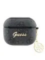 Guess для Airpods 3 чехол PU leather 4G with metal logo and Charm Black