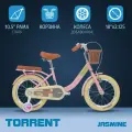 Детский велосипед TORRENT Jasmine (1 скорость, добавочные колеса, рама сталь, колеса 16, корзина)