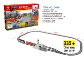 Железная дорога детская с электропоездом, 2 состава, 335 см длина трассы, подсветка, подвижные элементы - BSQ-2088