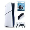 PS5 (ПС5) Игровая приставка Sony PlayStation 5 Slim + 2-й геймпад(розовый) + зарядное + 2 игры Metro+ Mortal Kombat 11