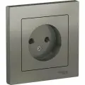 Розетка Systeme Electric AtlasDesign Сталь б/з, 16А, в сборе SE ATN000940