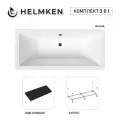 Акриловая ванна Helmken Alvaro 155x70 комплект 3 в 1: ванна, каркас, черный подголовник