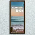 Рамка для фото 30х70 см, серия Light Frame, фоторамка багетная. Коричневый, Классический профиль 32х24 мм, Пластик