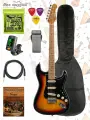 Электрогитара JET JS-200 SB Stratocaster с тёплым чехлом, струнами Ernie Ball, кабелем, тюнером и ремнём