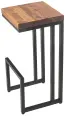 Барный стул ilwi MBL-P-SL-C-1-W/1/3 для кухни высокий из металла с деревянным сиденьем толщиной 40 мм в стиле лофт, подарок на день рождения