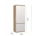 Шкаф для одежды Дуб крафт золотой/белый двухстворчатый с перегородкой