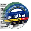 (10 шт.) Изолента ПВХ зеленая 15мм 10м Safeline