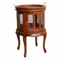 Шкаф для напитков DOMKORLEONE круглый, с подносом с ручками, красное дерево (mahogany wood), цвет орех LBW (коричневый)
