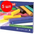 Комплект 5 шт, Пастель масляная художественная BRAUBERG ART CLASSIC, 36 цветов, круглое сечение, 181449