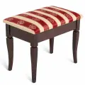 Банкетка Ретро М с ящиком средне-коричневый, ткань полоса бордо, 54х44х34 см