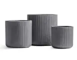 Кашпо TREEZ Ergo Jet Цилиндр Дымчато-серый бетон в-30, д-30 см