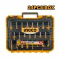 Набор фрез по дереву 24шт, хвостовик 6мм INGCO AKRT24062 INDUSTRIAL