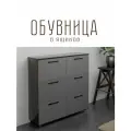 Обувница Копенгаген 6 ящиков ЛДСП Венге / МДФ Серый графит 100х40х95