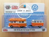 Машинка 1/64 M2 Car model toy 1959 VW Double Cab Camper Trailer