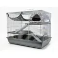 Клетка N1 для грызунов, для крыс, с гамаком и мягким домиком, серая, 47x30x37 см. - арт. 5134К