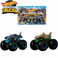 Машинка Mattel Hot Wheels Монстр Трак Мультяшный автомобиль FYJ65 MEGA WREX VS LEOPARD SHARK GIANT WHEELS