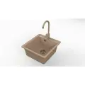 Кухонная мойка мраморная GranAlliance G-28 Песочная матовая 410*410 без сифона