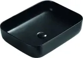 Накладная раковина Art&Max AM-78109-MB 50 черная, прямоугольная, фаянсовая, без отверстия под смеситель, 50 см