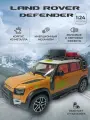Модель автомобиля Land Rover Defender с лодкой и верхним багажником коллекционная металлическая игрушка масштаб 1:24 оранжевый