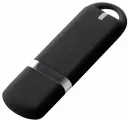 Флешка Memo, 8 Гб, черная, 6,7х2х0,7 см, пластик; покрытие софт-тач