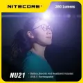Фонарь налобный Nitecore NU21 360 люмен, сверхлегкий 44г, дальность 58м, до 37 часов работы