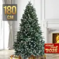 Елка искусственная 180 см со шишками и снегом — густая новогодняя елка для дома и офиса, тренд 2025