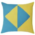 Наволочка - чехол для декоративной подушки на молнии Blue&Yellow, 45 х 45 см, голубой, желтый