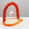 Комплекс для кошек с сизалевой когтеточкой Пижон аркой-чесалкой и мышкой, коричневый