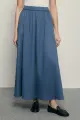 Юбка FINN FLARE миди изо льна и хлопка, размер S(170-88-94), серо-голубой